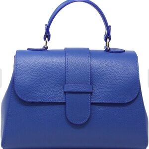 Elegant Blue Leather Handbag